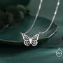 Delicate Cut Out Butterfly Pendant Necklace In Sterling Silver, thumbnail 1 of 12