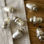 Aged Silver Glass Acorn Baubles, thumbnail 1 of 4