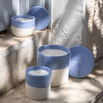 Mediterranean White Clay Scented Candle 'Levander', 3 of 4