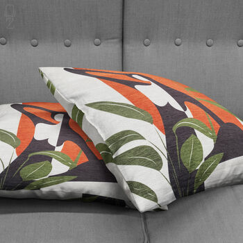 Abstract Woman Themed With Green Leaves Cushion Cover, 4 of 7