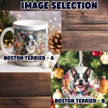 Personalised Boston Terrier In Christmas Lights, 3 of 9