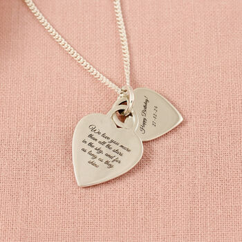 Heart Tags Script Name Silver Necklace, 6 of 8