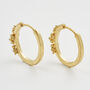 Gold Floral Wreath Hoop Earrings, thumbnail 3 of 8