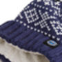 Navy Nordic Knit Reflective Super Bobble Hat, thumbnail 6 of 6