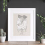 Personalised Monochrome Couples Sketch, thumbnail 2 of 7