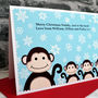 'Three Little Monkeys' Christmas Card From Children, thumbnail 4 of 4