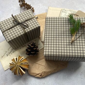 Gingham Paper Fibre Wrapping Paper, 6 of 12