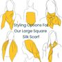 Champagne Large Square Silk Scarf | Gift For Celebrations, thumbnail 6 of 6