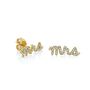 Ettie 'Mrs' Wedding Stud Earrings 18 K Gold Plated, thumbnail 5 of 7