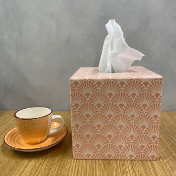 Wooden Tissue Box Cover Coral Art Deco, 2 of 3