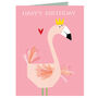 Mini Flamingo Birthday Card, thumbnail 2 of 3