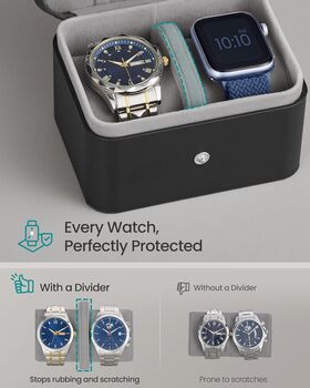 Two Slot Watch Travel Case Watch Box, 6 of 7