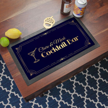 Personalised Stylish Cocktail Bar Mat, 5 of 5