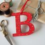Red Initial Hanging Christmas Decoration, thumbnail 8 of 8