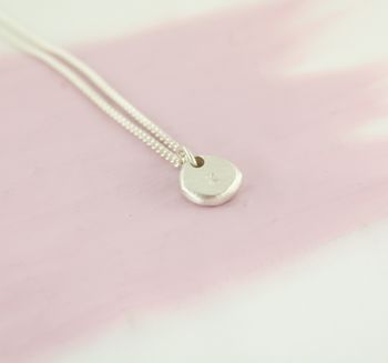 Personalised Initial Organic Silver Nugget Necklace, 6 of 7