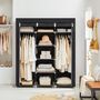Canvas Wardrobe Folding Fabric Closet Rack, thumbnail 1 of 9