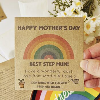 Personalised Rainbow Mother's Day Wild Flower Seed Packet, Card Alternative, Token Gift, 2 of 4