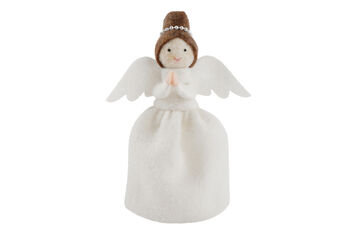 Christmas Felt Dark Haired Angel Tree Topper | Festive Decor | Christmas Decoration | Seasonal, 3 of 6