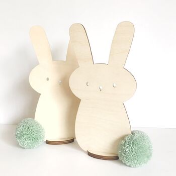 Personalised Pom Pom Bunny Wooden Decoration, 3 of 3