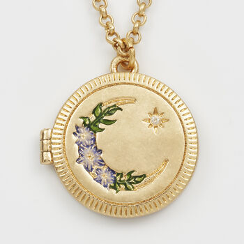 Gold Nightshade Moon Locket Necklace, 3 of 8