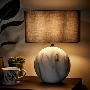 Vermont Marble Effect Ceramic Table Lamp, 3 of 7