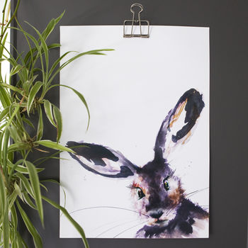 Inky Hare Illustration Large Poster, 2 of 4