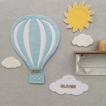 Fabric Hot Air Balloon Nursery Decor, Baby Blue, 10 of 10