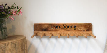 Engraved Oak Welly Boot Rack, 6 of 8