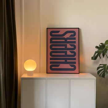 Cheers Print | Typographic Poster | Wall Art | Aesthetic | Typographic | Trendy | Kitchen Artwork | Cocktail Bar Decor | Drink Lovers, 7 of 11