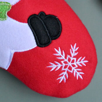 Personalised Christmas Stocking With Pom Poms, 4 of 4