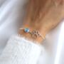 Sterling Silver Paw Bracelet With Birthstone – Pet Gift, thumbnail 1 of 6