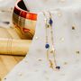 Blue Evil Eye Sideways Cross Necklace Protection Choker, thumbnail 7 of 7