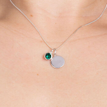 Genuine Emerald Cz Necklace In Sterling Silver, 7 of 12