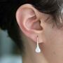 Sterling Silver Molten Teardrop Earrings, thumbnail 2 of 7