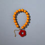 Mustard And Cranberry Flower Bracelet, thumbnail 1 of 3