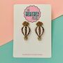 Hot Air Balloon Glitter Earrings, thumbnail 2 of 2