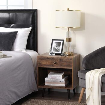 Bedside Nightstand With Drawer And Open Compartment, 2 of 6