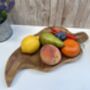 38cm Hand Carved Teak Root Leaf Bowl Wood Serving Dish, thumbnail 4 of 12