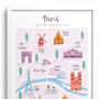 Personalised Paris Map Print, thumbnail 3 of 6