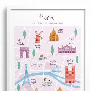 Personalised Paris Map Print, 3 of 6