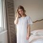 Women's White Cotton Nightdress Blondy, thumbnail 4 of 4