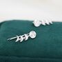 Moon Phase Crawler Earrings In Sterling Silver, thumbnail 7 of 12