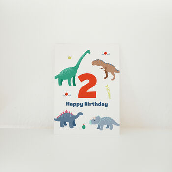Dinosaurs Happy Birthday Card, 2 of 12