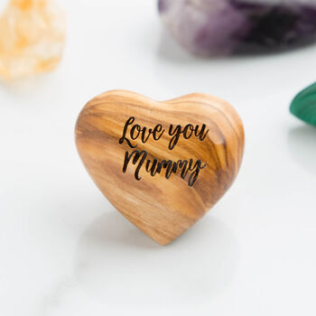 Love You Mummy Olive Wood Heart Hug Token, 2 of 8