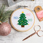 Ho Ho Ho Christmas Tree Cross Stitch Kit Three Inch Hoop, thumbnail 2 of 5