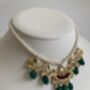 Alia 18 K Gold Plated Emerald And Red Pearl Set, thumbnail 5 of 5
