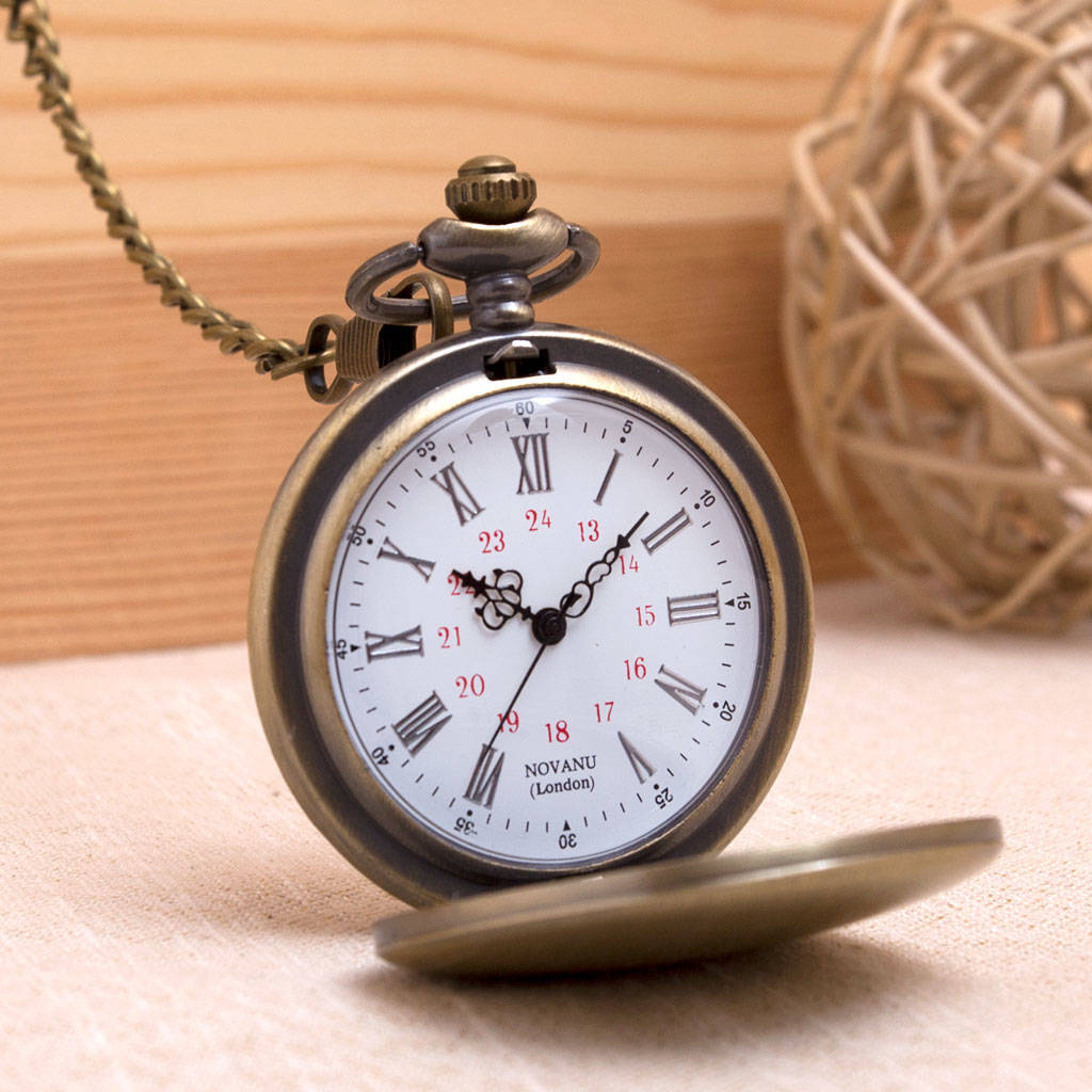 Personalised Bronze Pocket Watch Quartz