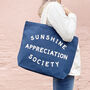'Sunshine Appreciation Society' Blue Canvas Bag, thumbnail 1 of 7