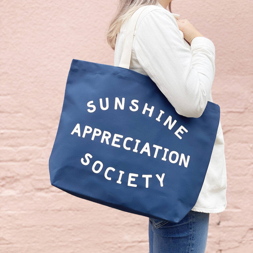 'Sunshine Appreciation Society' Blue Canvas Bag, 1 of 7