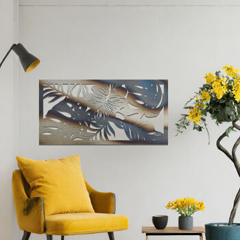 Modern Metal Botanical Leaf Wall Art Decor Gift For Home, 9 of 11